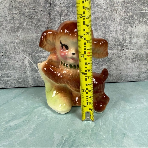 Puppy American Bisque Pottery Planter Green boot - Picture 7 of 8
